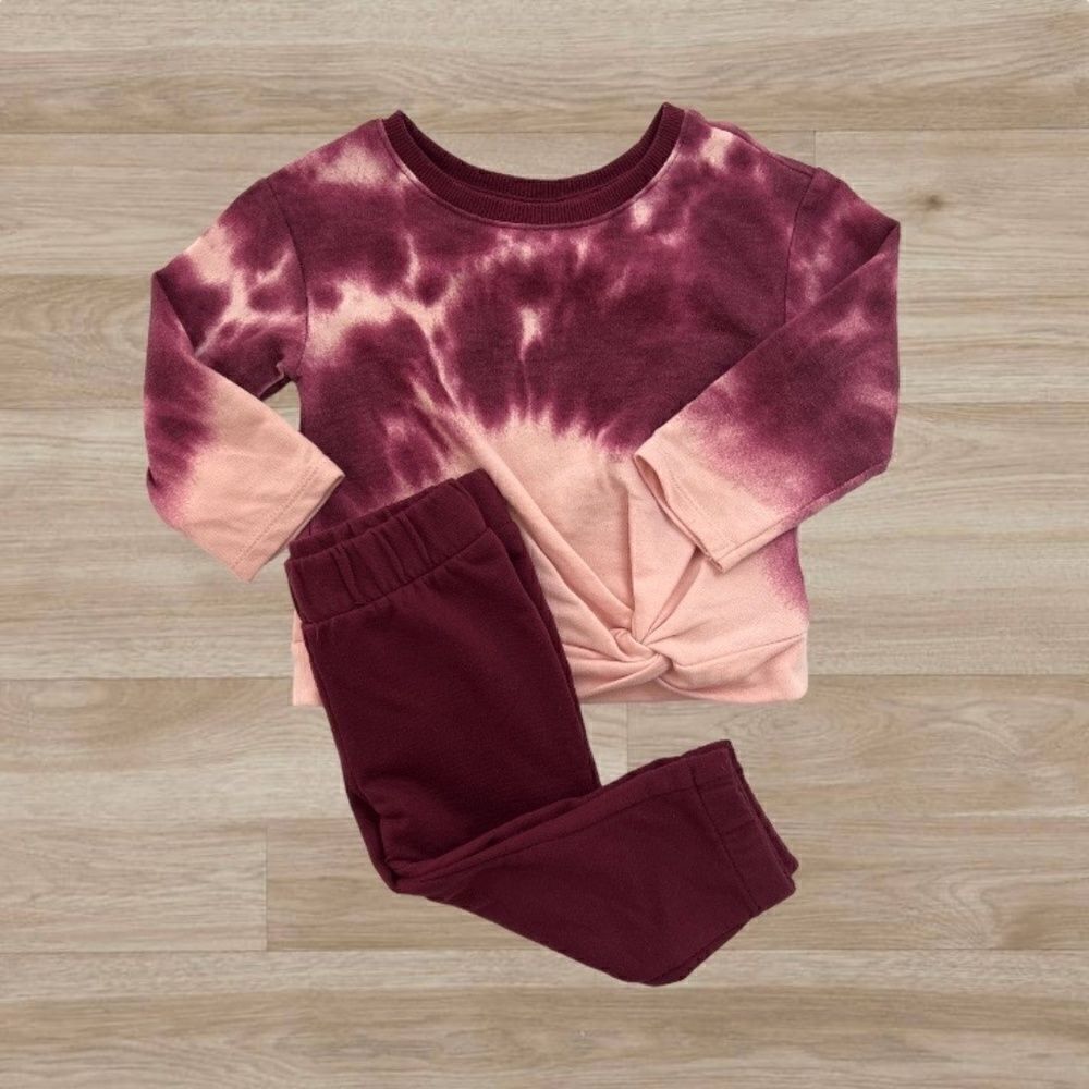 Art Class Baby Girl Pink Tie Dye Matching Set 12 months